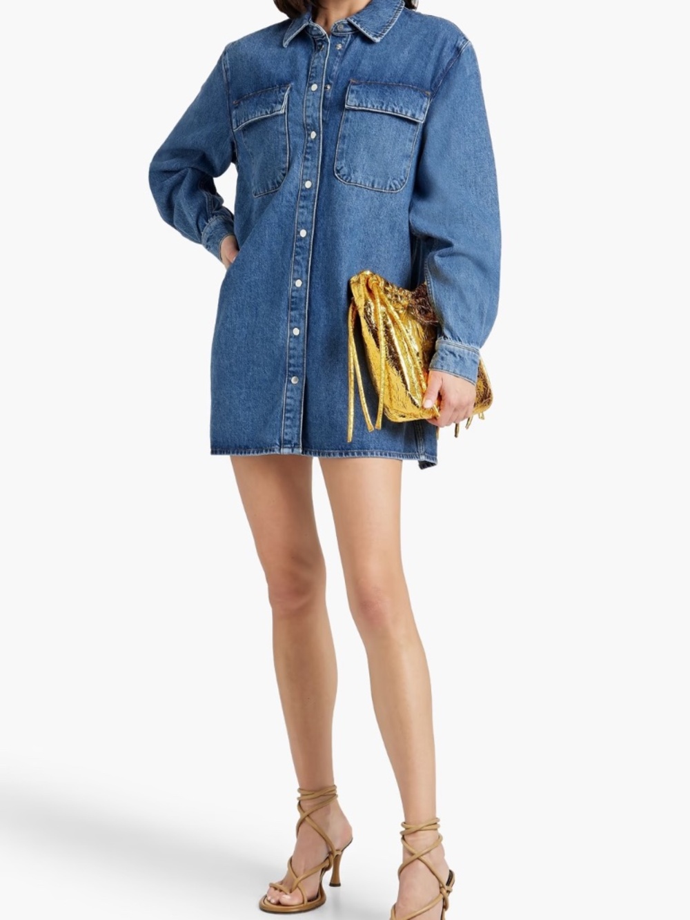FRAME denim A-Line Shirt Dress in Brisk size XS